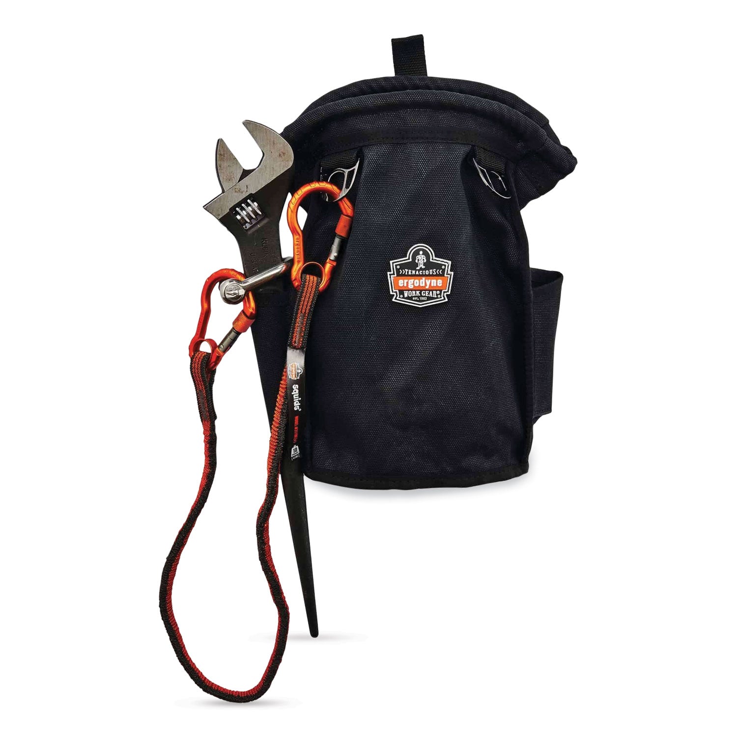 Adjustable - 10 lb Load Capacity - Standard - Carabiner Attachment - 11.3" Height x 1" Width x 48" Length - Orange, Gray - Aluminum, Alloy, Nylon, Elastic Webbing - 6 / Carton