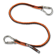 Adjustable - 15 lb Load Capacity - Standard - Carabiner Attachment - 11.3" Height x 1" Width x 4" Length - Orange, Gray - Elastic Webbing, Stainless Steel - 6 / Carton