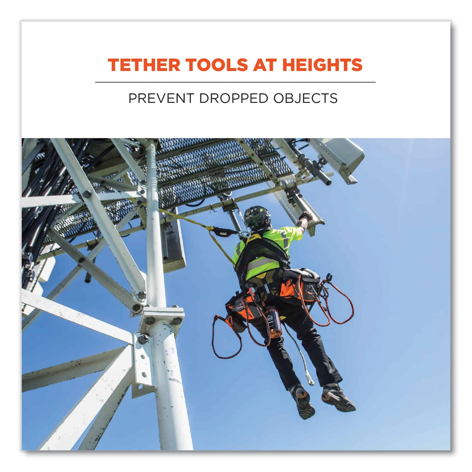 Adjustable - 15 lb Load Capacity - Standard - Carabiner Attachment - 11.3" Height x 1" Width x 4" Length - Orange, Gray - Elastic Webbing, Stainless Steel - 6 / Carton