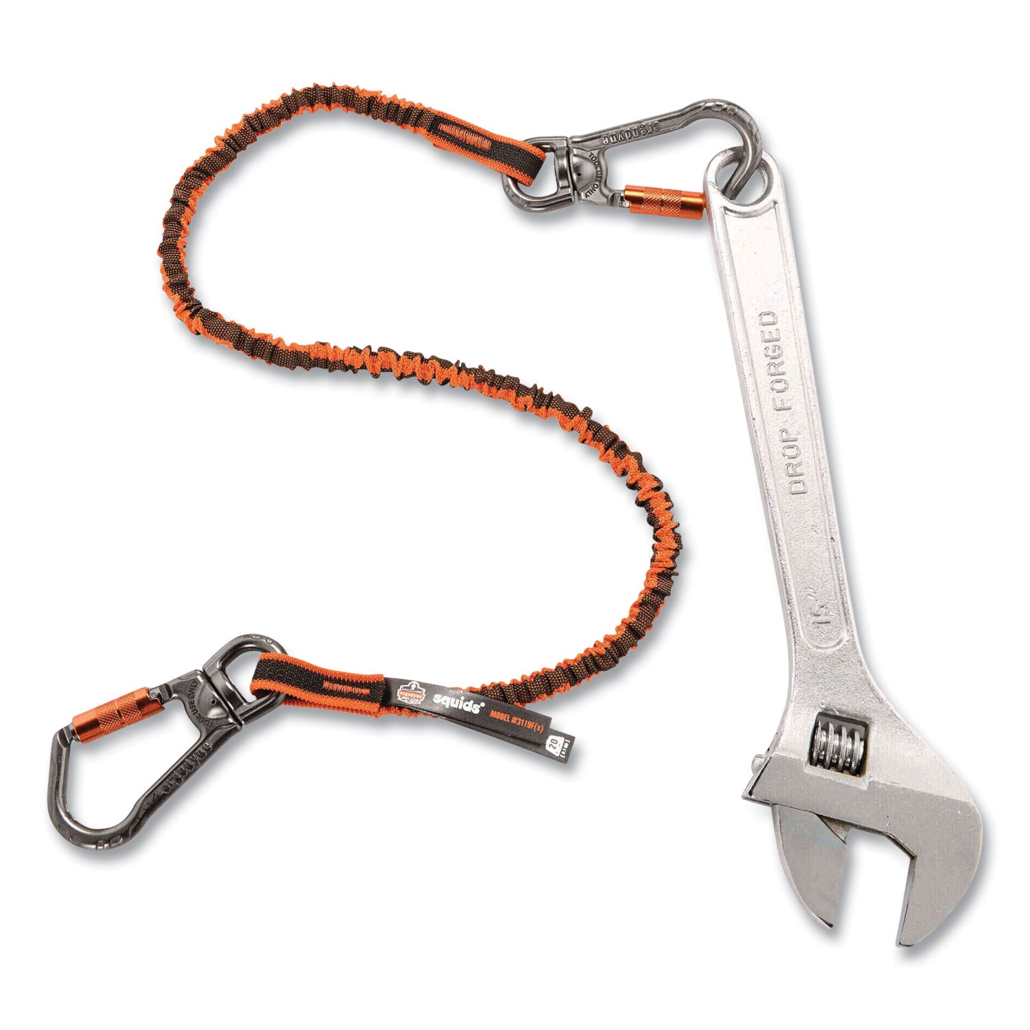 Adjustable - 25 lb Load Capacity - Standard - Carabiner Attachment - 11.3" Height x 1.3" Width x 48" Length - Orange, Gray - Anodized Aluminum Alloy, Nylon - 6 / Carton