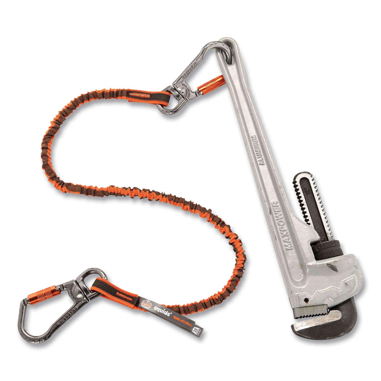 Adjustable - 25 lb Load Capacity - Standard - Carabiner Attachment - 11.3" Height x 1.3" Width x 48" Length - Orange, Gray - Anodized Aluminum Alloy, Nylon - 6 / Carton