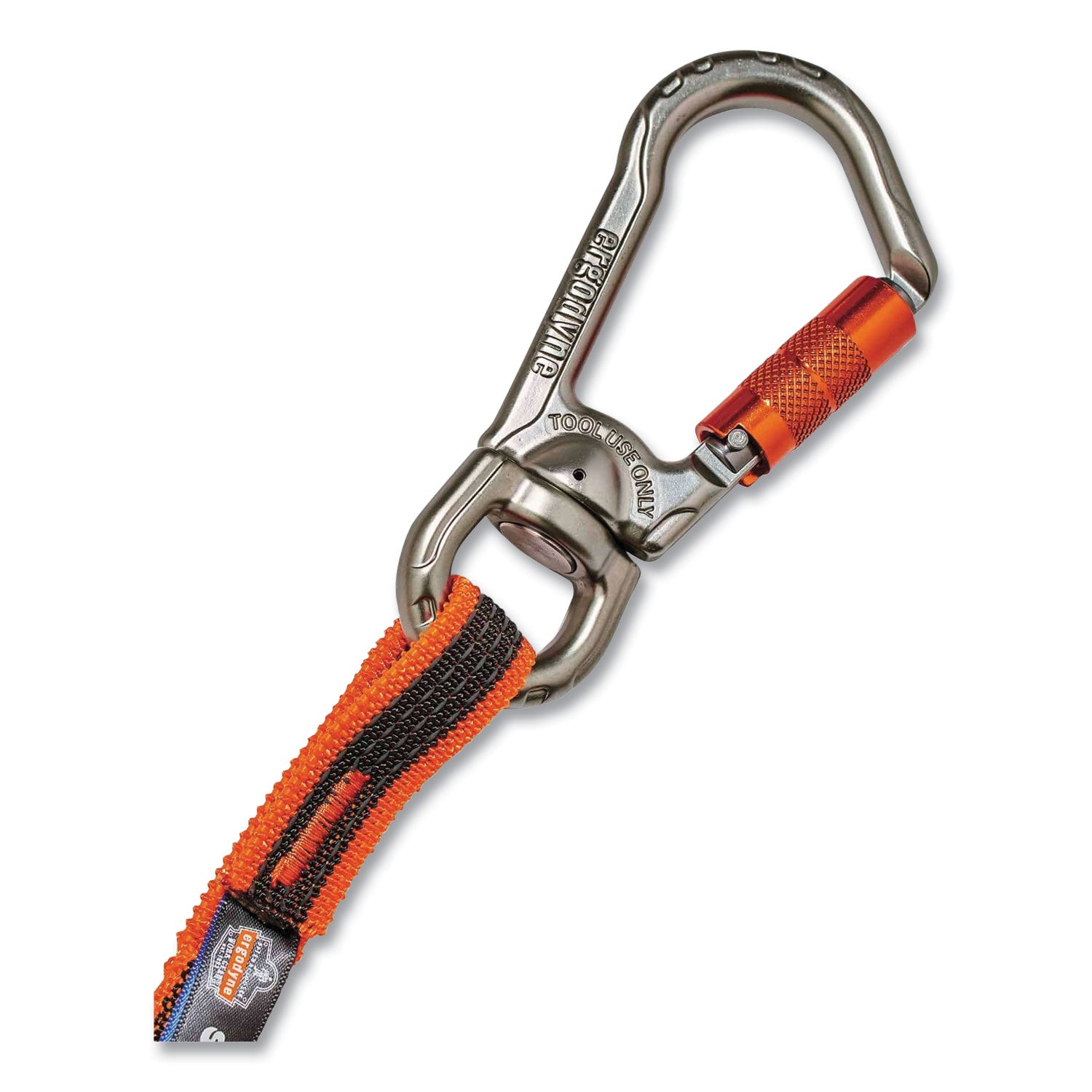 Adjustable - 25 lb Load Capacity - Standard - Carabiner Attachment - 11.3" Height x 1.3" Width x 48" Length - Orange, Gray - Anodized Aluminum Alloy, Nylon - 6 / Carton