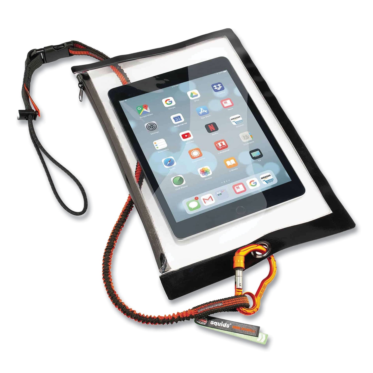 5 lb Load Capacity - Standard - Carabiner Attachment - 11.3" Height x 1" Width x 70" Length - Orange, Gray - Polyester, Elastic Webbing, Nylon, Anodized Aluminum Alloy - 6 / Carton