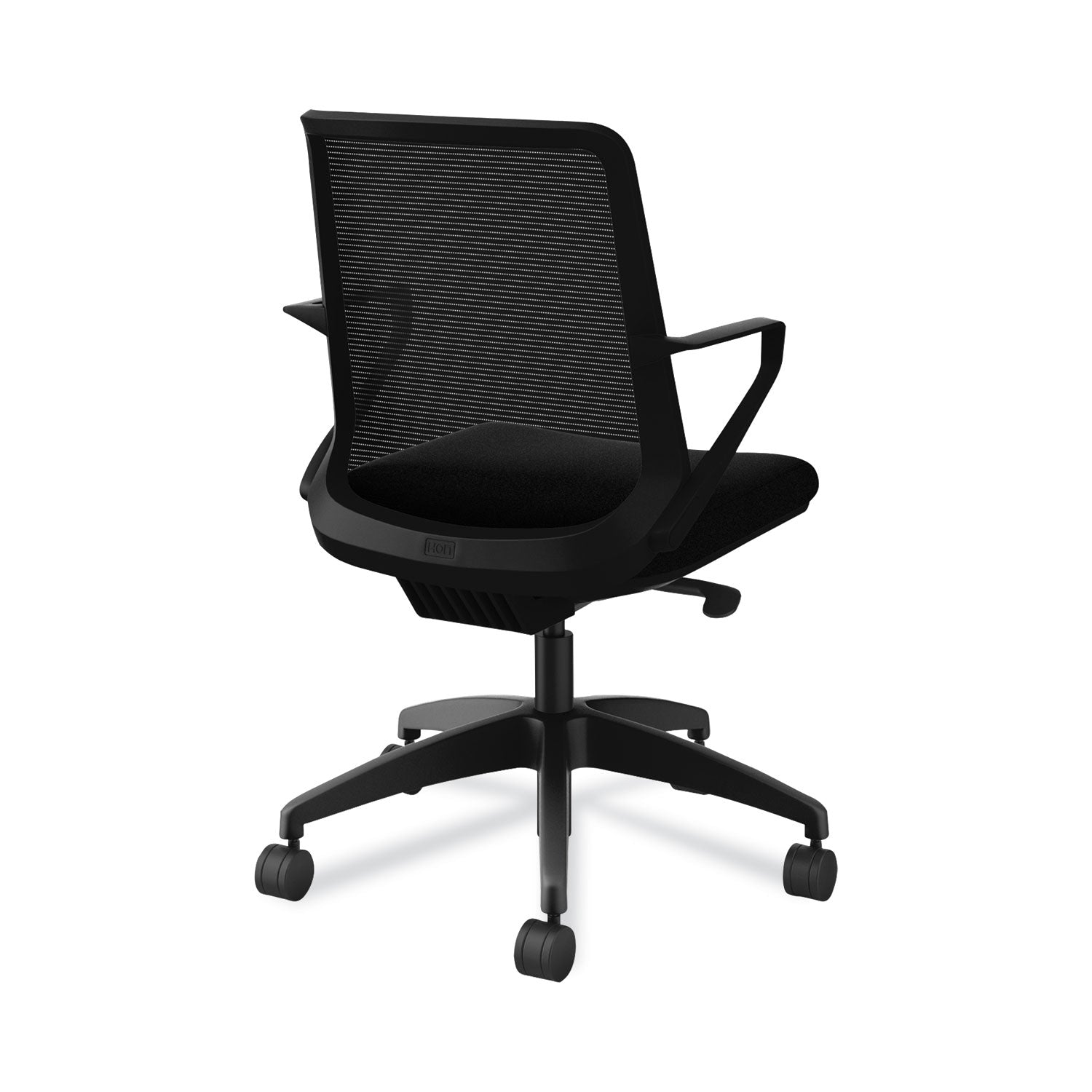 HON Cliq Chair, Black Mesh Back, Fabric Seat, 5-Star Base, Armrests, 1 Each