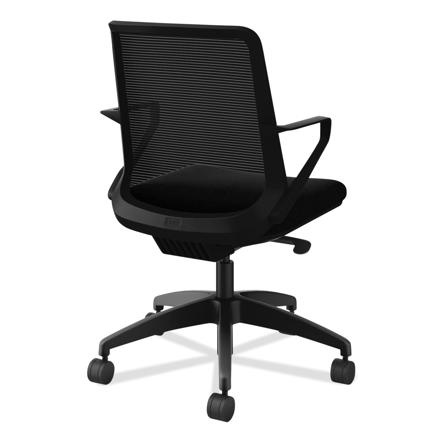 HON Cliq Chair, Black Mesh Back, Fabric Seat, 5-Star Base, Armrests, 1 Each