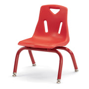Berries® Stacking Chair with Powder-Coated Legs - 10" Ht - Red