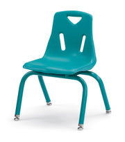 Berries® Stacking Chair with Powder-Coated Legs - 12" Ht - Teal