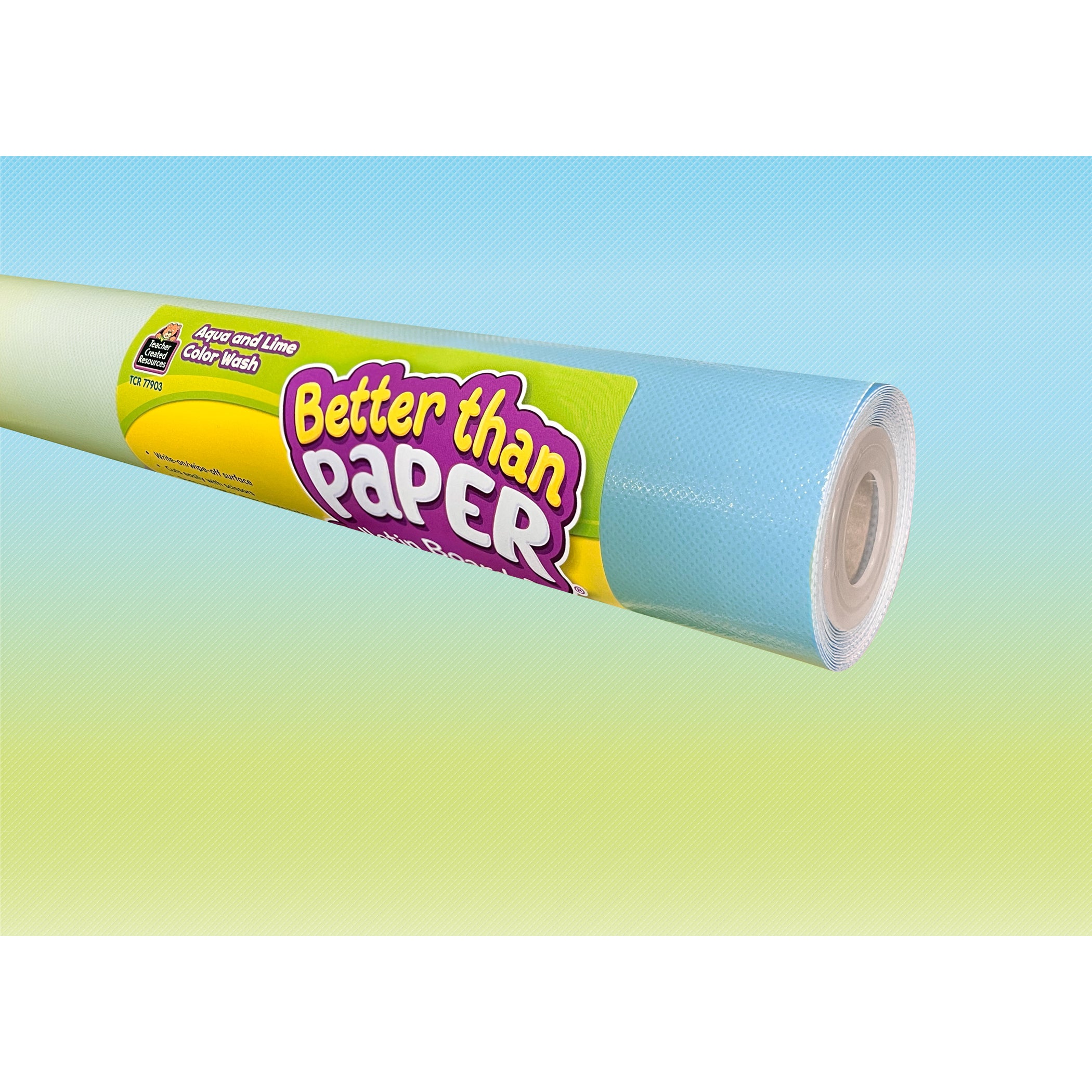 Better Than Paper Bulletin Board Roll, Agua and Lime Color Wash, 4-Pack