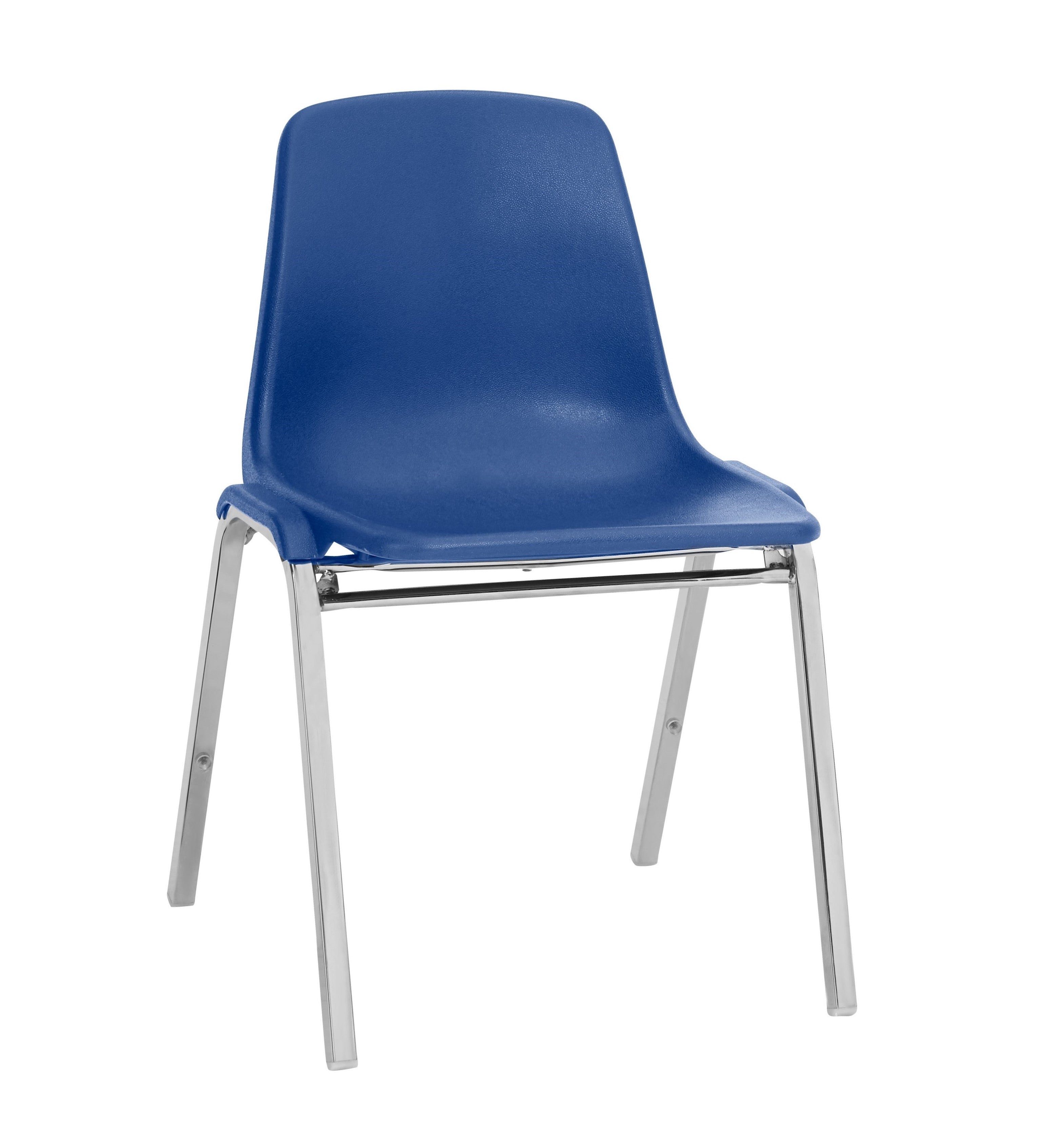 NPS® 8100 Series Poly Shell Stacking Chair, Surface Color: Blue, Frame Color: Chrome