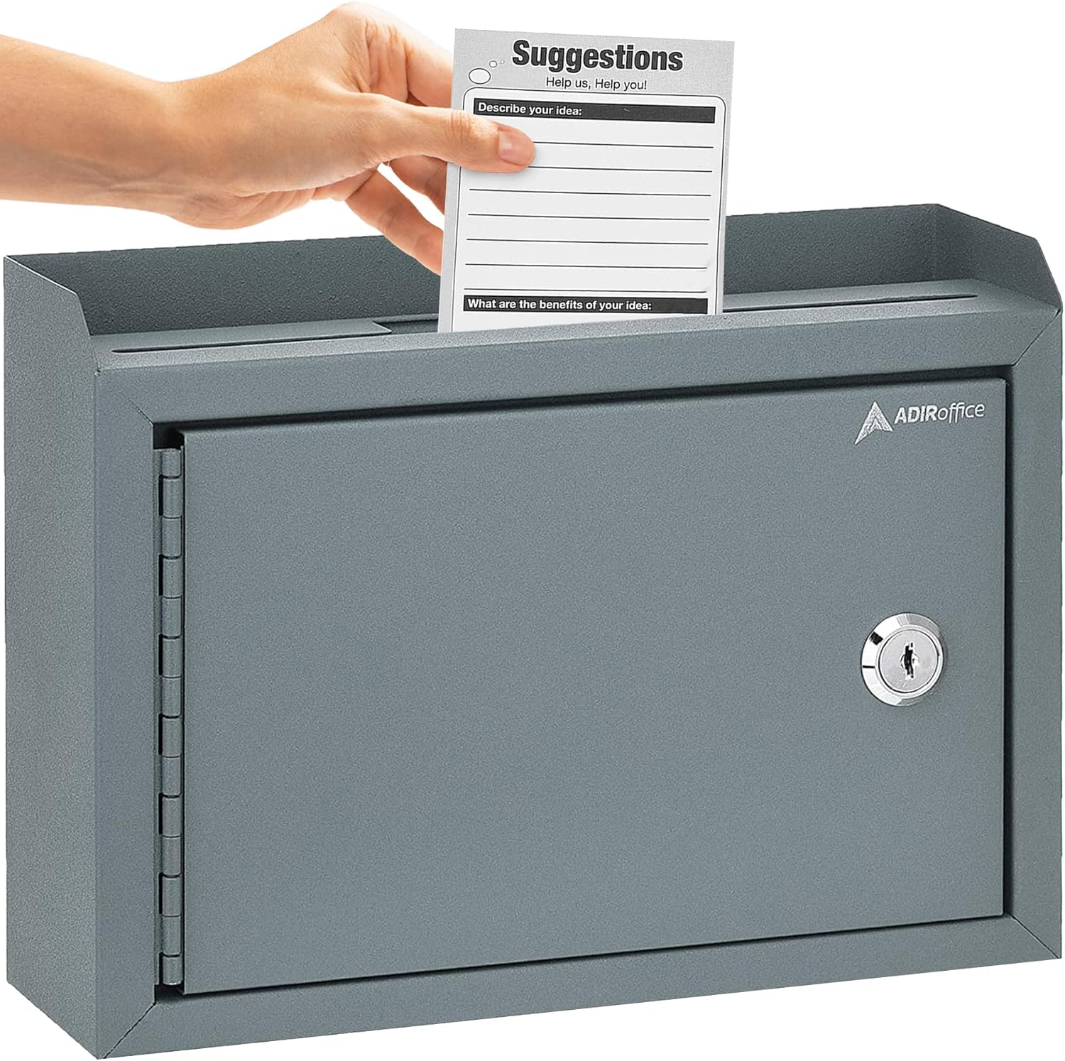 Medium Size Grey Steel Multi-Purpose Suggestion Drop Box