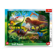 Trefl 25 Piece Jigsaw Puzzle Frame Dinosaurs Print, DIY Puzzle, Creative Fun, Classic Jigsaw for Adults and Children from 3 Years Old