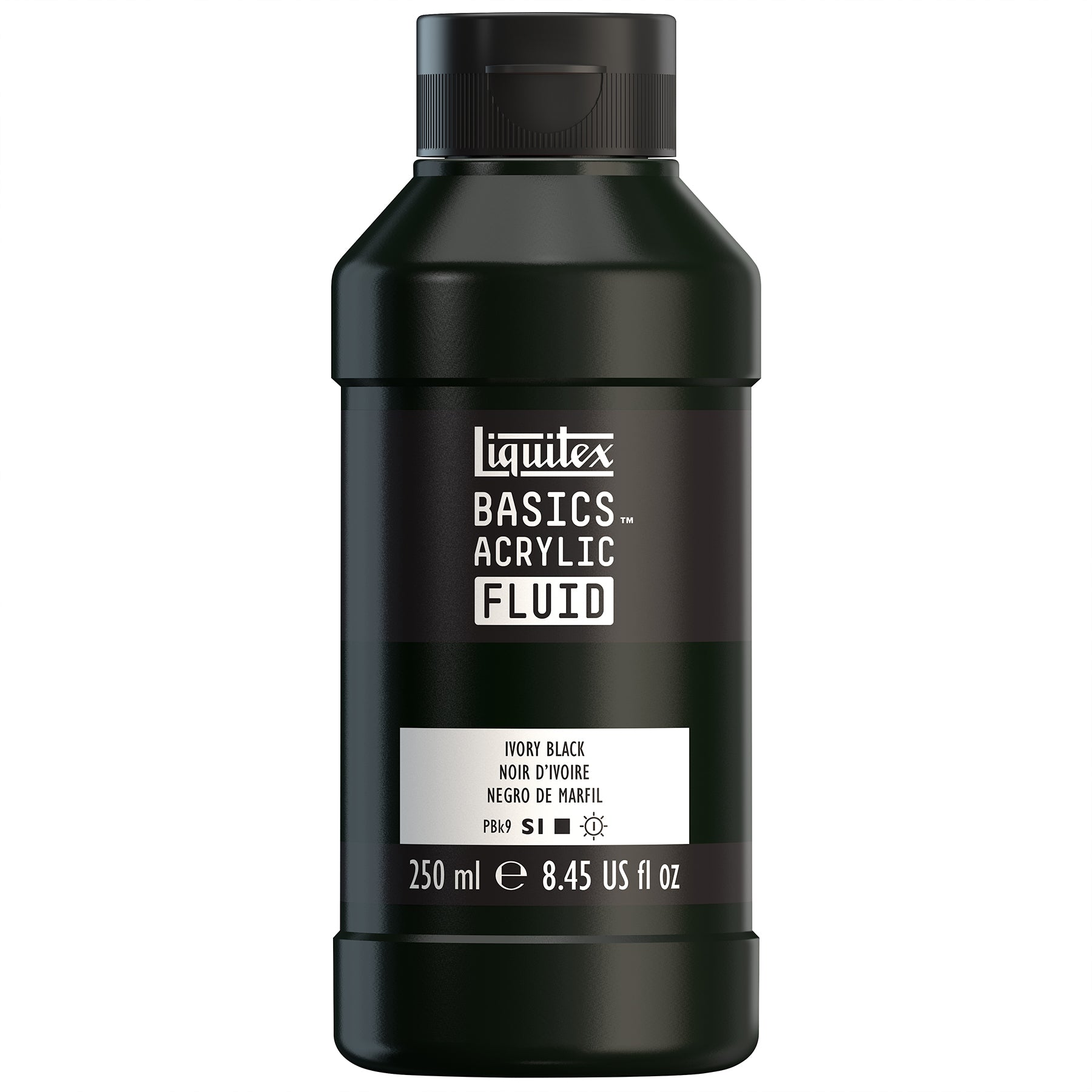 LQ BASICS Acrylic Fluid 250ml Bottle -  Ivory Black