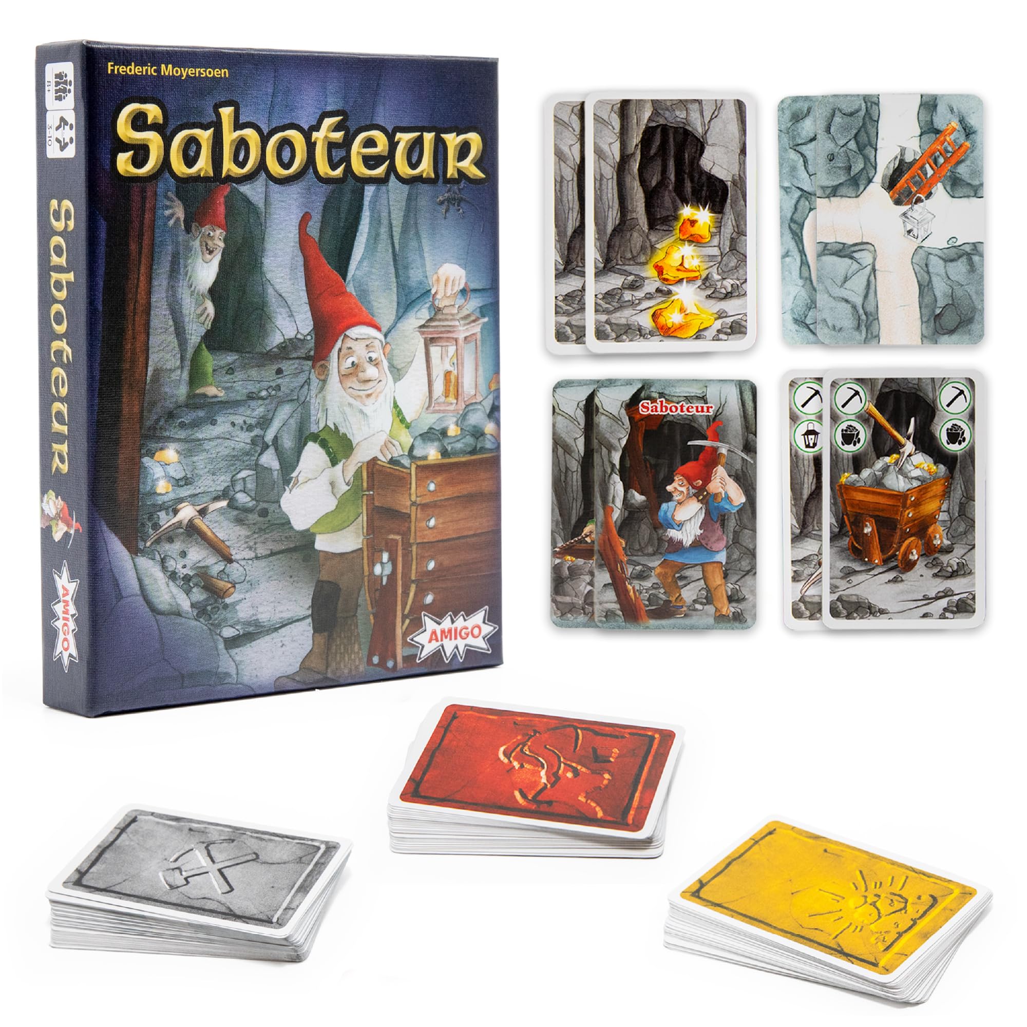 Amigo Games Saboteur Strategy Card Game – The Adventurous Gold Mining Game Following Your Dwarves Through The Tunnels – Simple to Learn & Perfect for Family Game Night – Kids & Adults Ages 8+