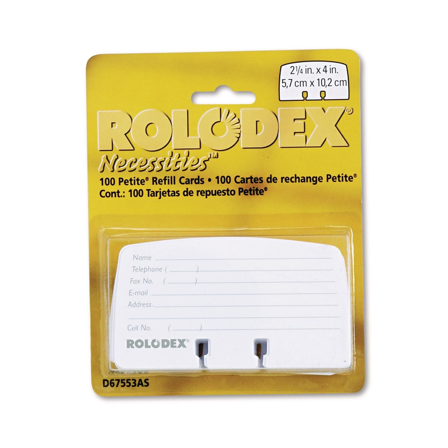 For 2.25" x 4" Size Card - White