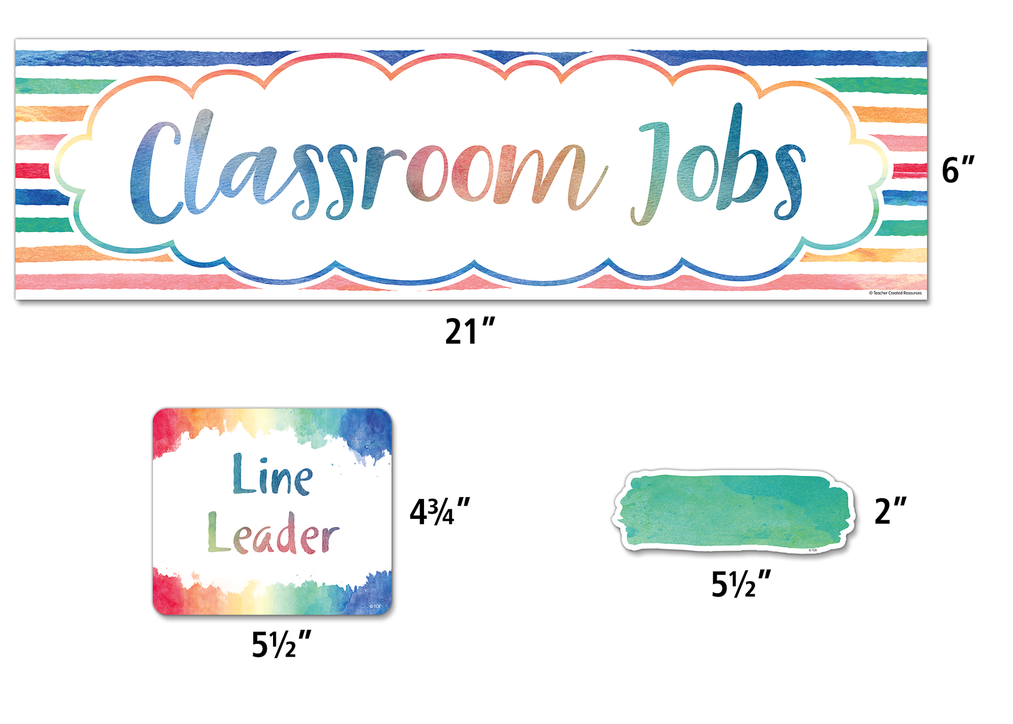 Watercolor Classroom Jobs Mini Bulletin Board