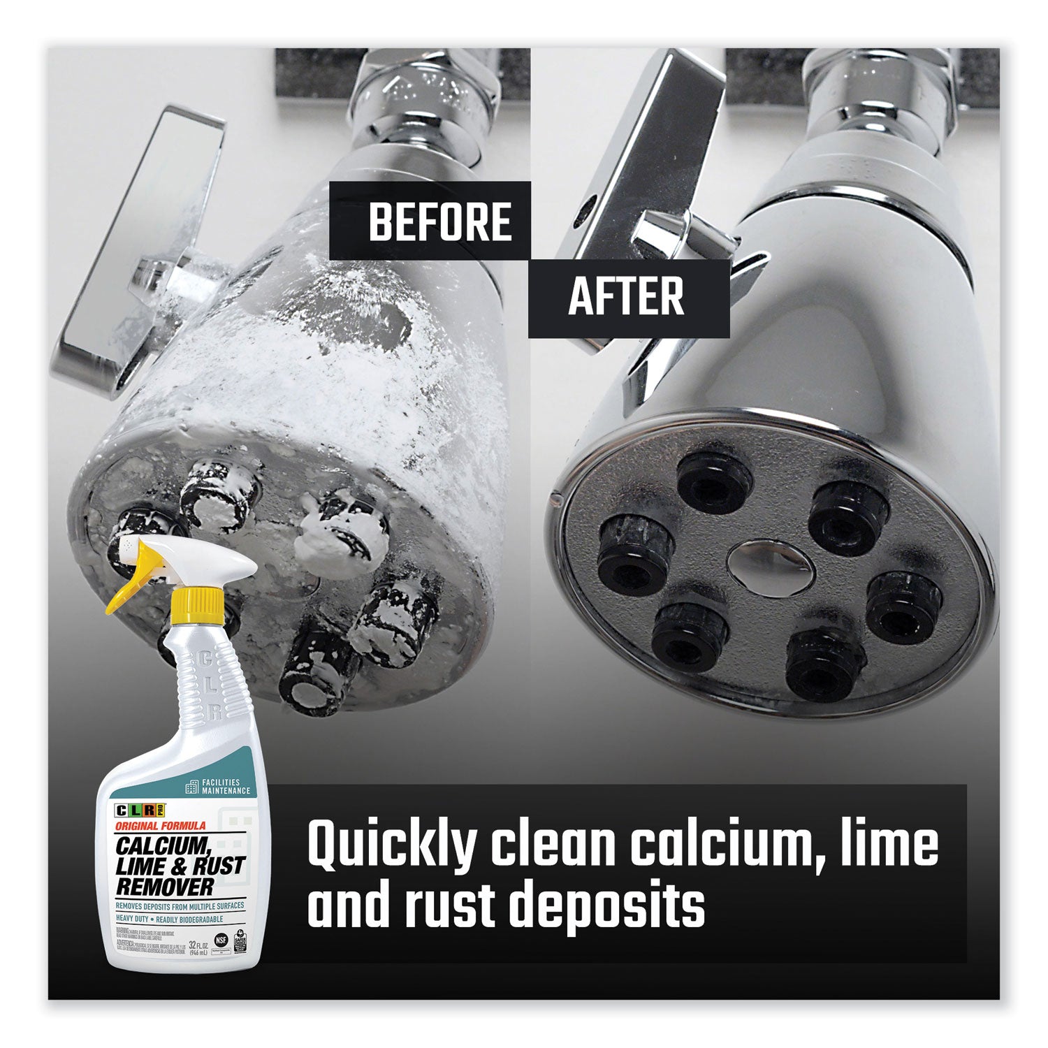 Calcium, Lime and Rust Remover, 32 oz Spray Bottle, 6/Carton
