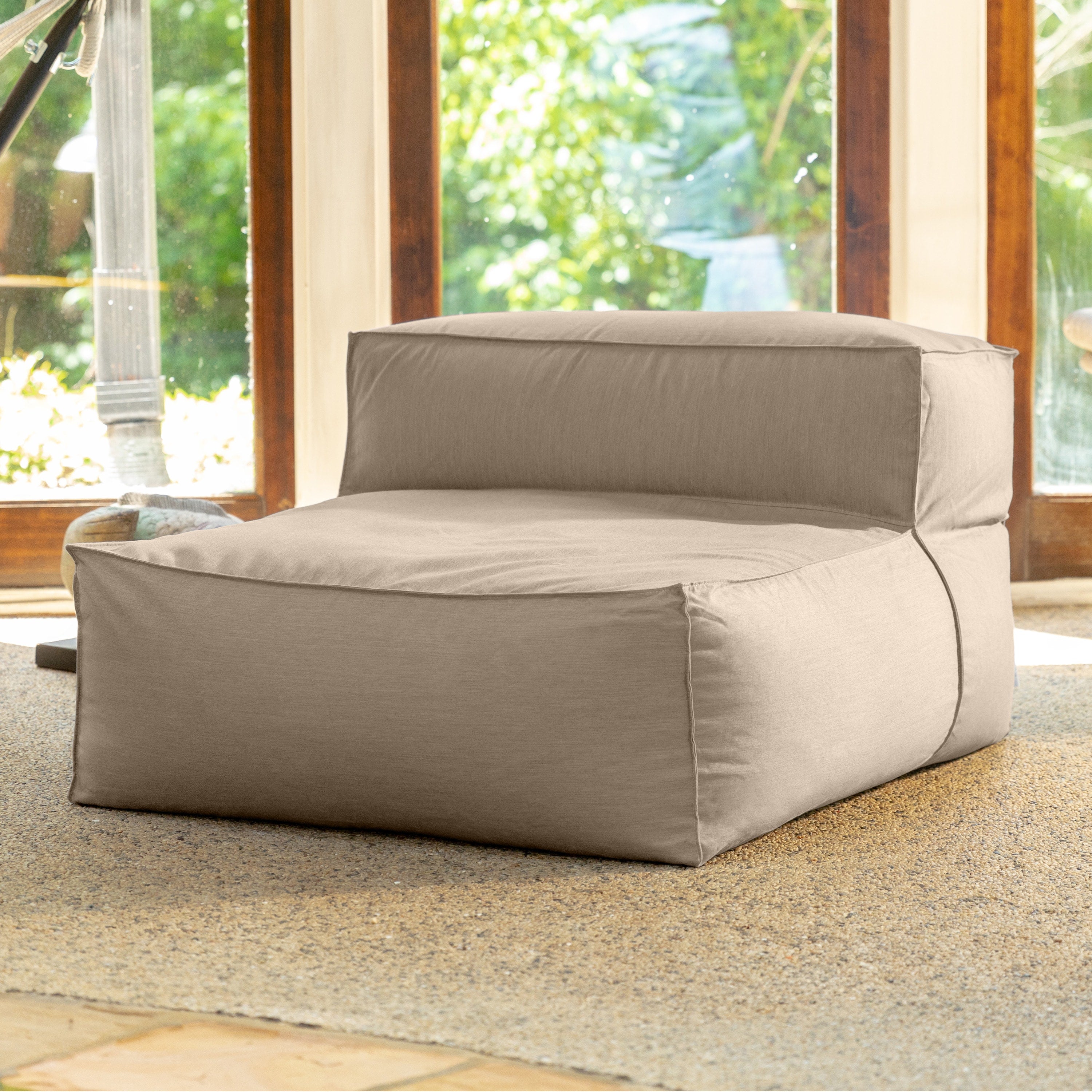 Baya Outdoor Center Seat - Luxurious Oversized European Style Outdoor Soft Seating, Sunbrella Ash
