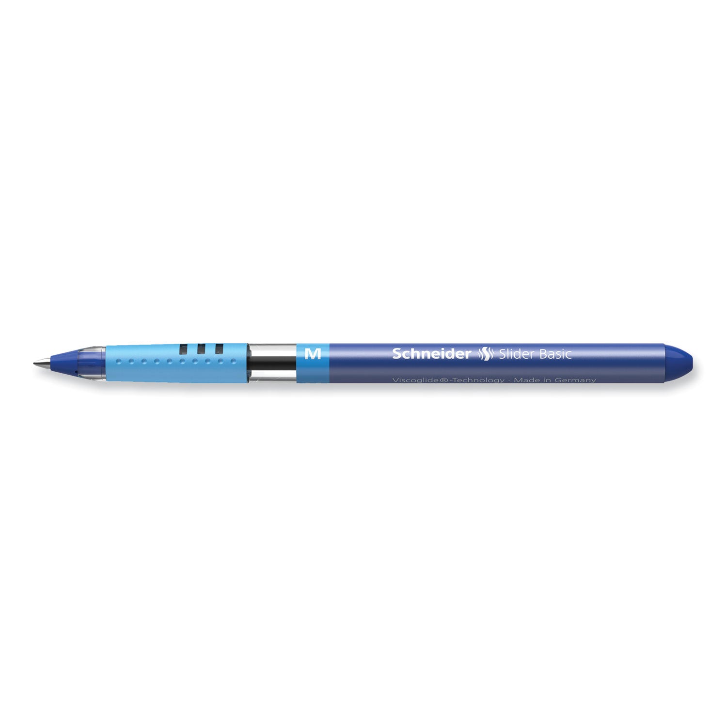 1 mm Medium Pen Point - Blue Ink - Transparent Rubberized, Blue Barrel - Stainless Steel Tip - 10 / Pack