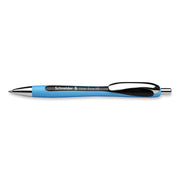 Schneider Slider Rave XB Ballpoint Pen - 1.4 mm Extra Broad Pen Point - Retractable - Black Ink - Black Rubberized, Light Blue Barrel - Stainless Steel Tip - 5 / Pack