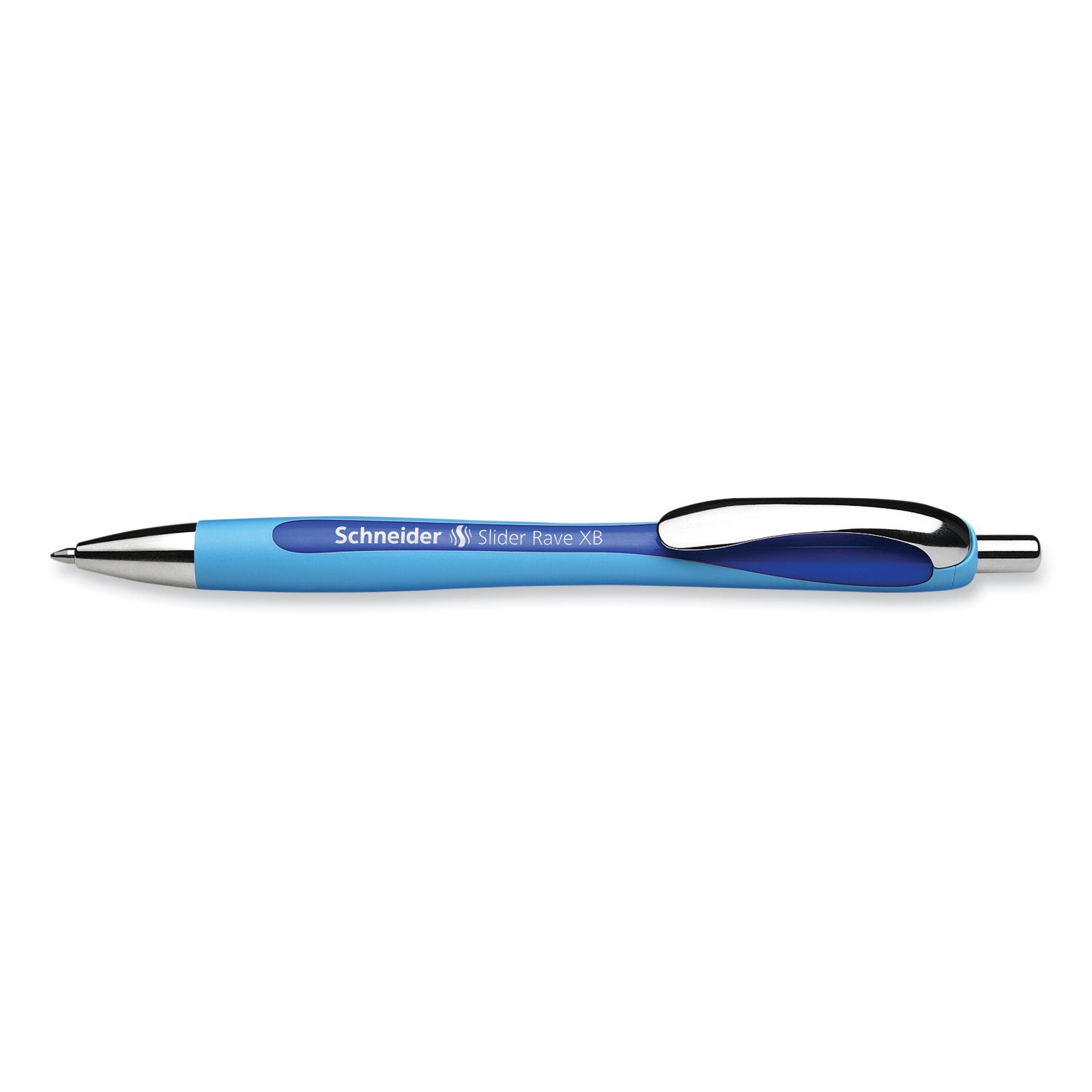 Schneider Slider Rave XB Ballpoint Pen - 1.4 mm Extra Broad Pen Point - Retractable - Blue Ink - Blue Rubberized, Light Blue Barrel - Stainless Steel Tip - 5 / Pack