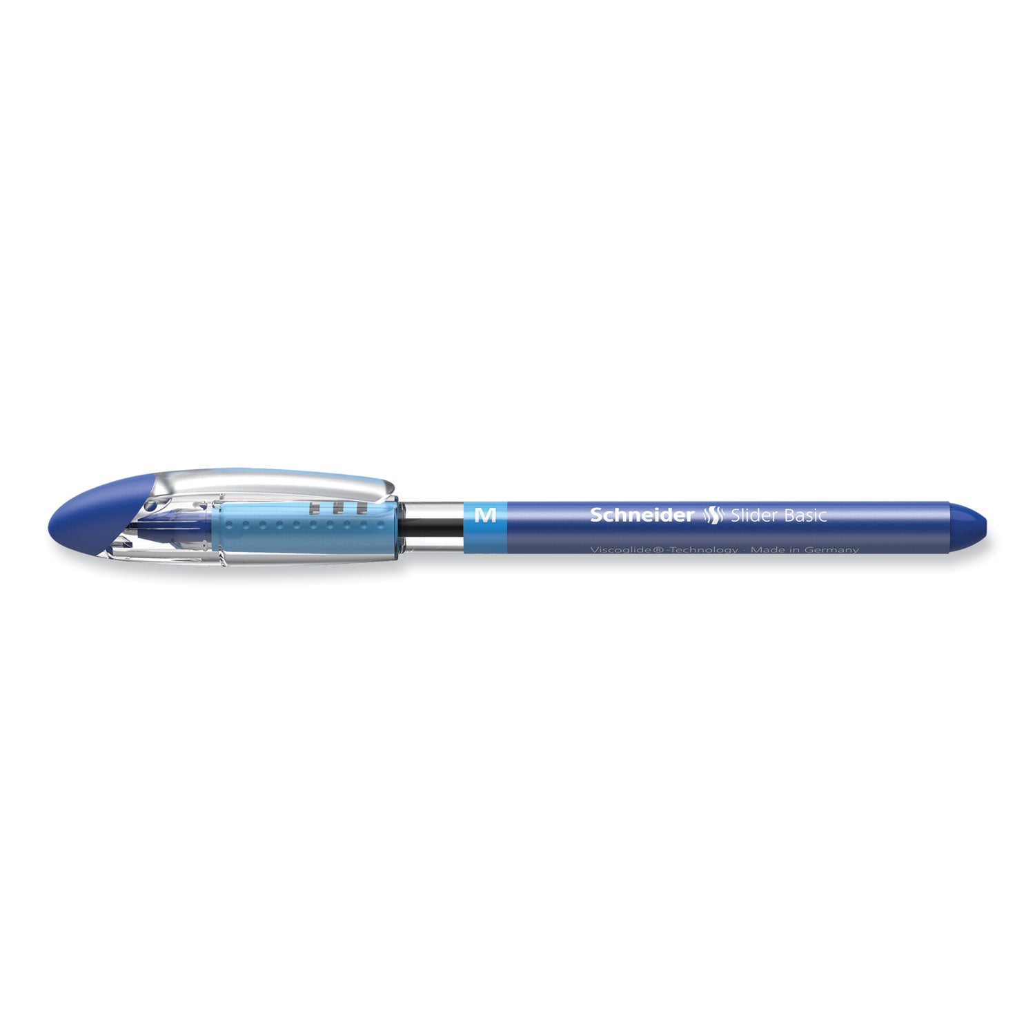 1 mm Medium Pen Point - Blue Ink - Transparent Rubberized, Blue Barrel - Stainless Steel Tip - 10 / Pack