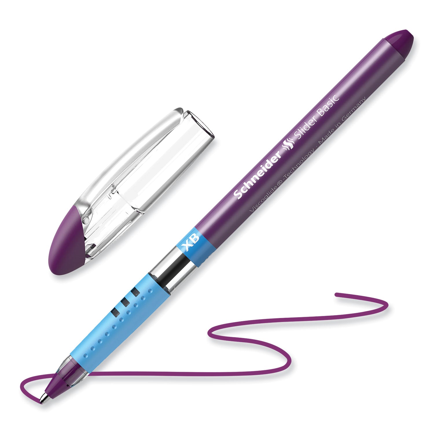 1.4 mm Extra Bold Pen Point - Violet Ink - Transparent Barrel - Stainless Steel Tip - Document, Writing - 10 / Box