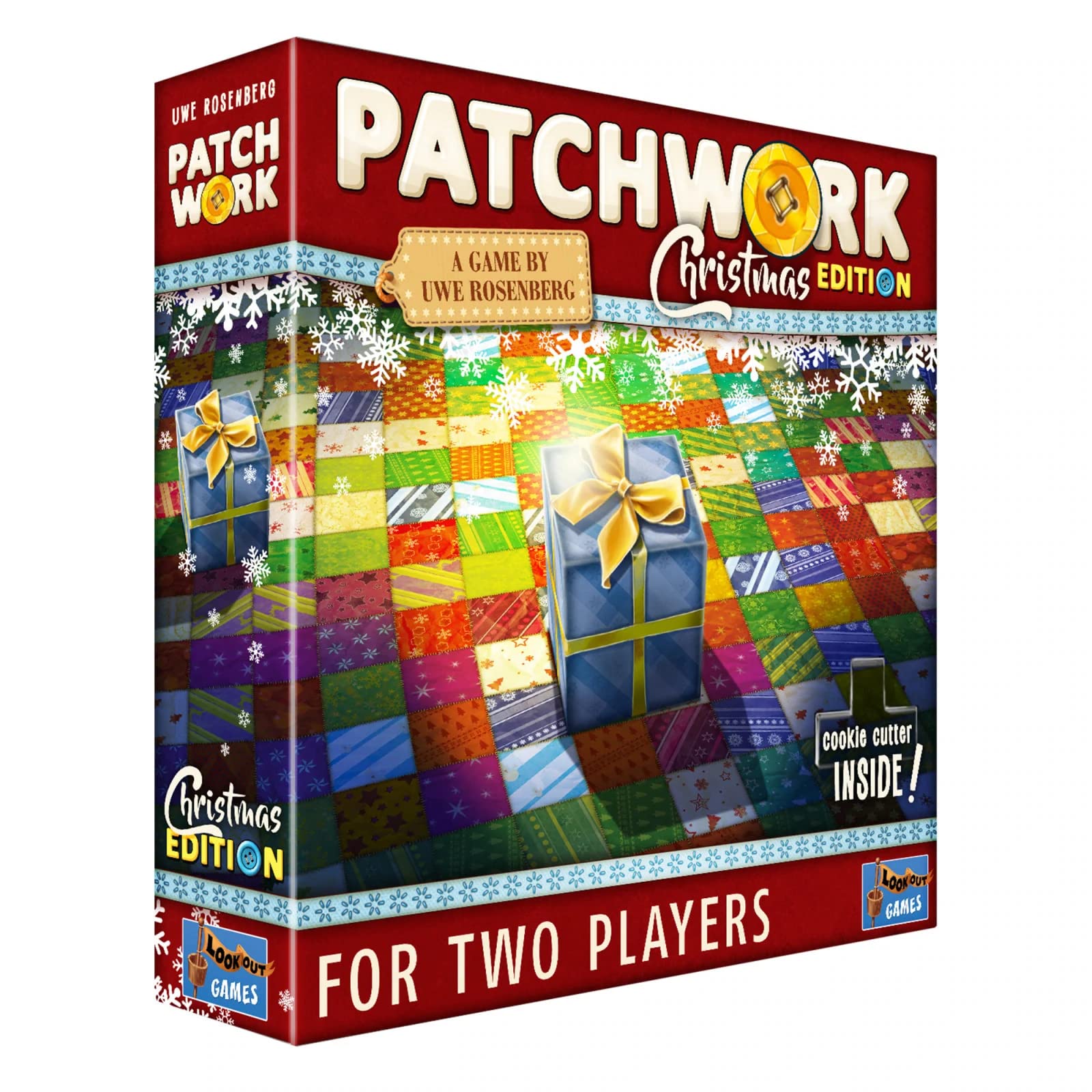 Patchwork Christmas Edition Board Game - A Festive Two-Player Quilting Strategy Game! Interactive Puzzle Game for Kids & Adults, Ages 8+, 2 Players, 30 Min Playtime, Made by Lookout Games