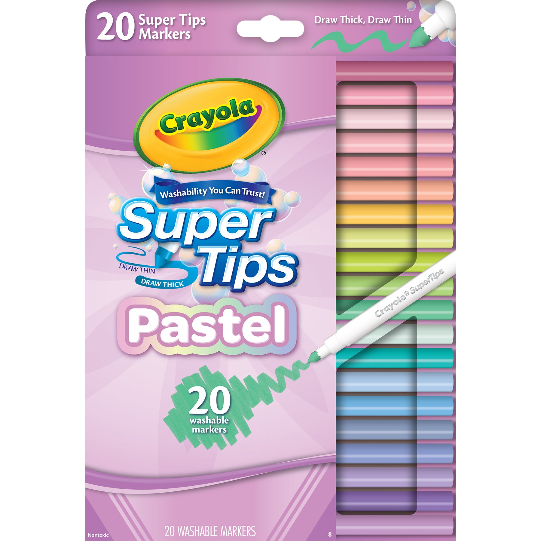 Supertip Markers, Pastel, 20 Count