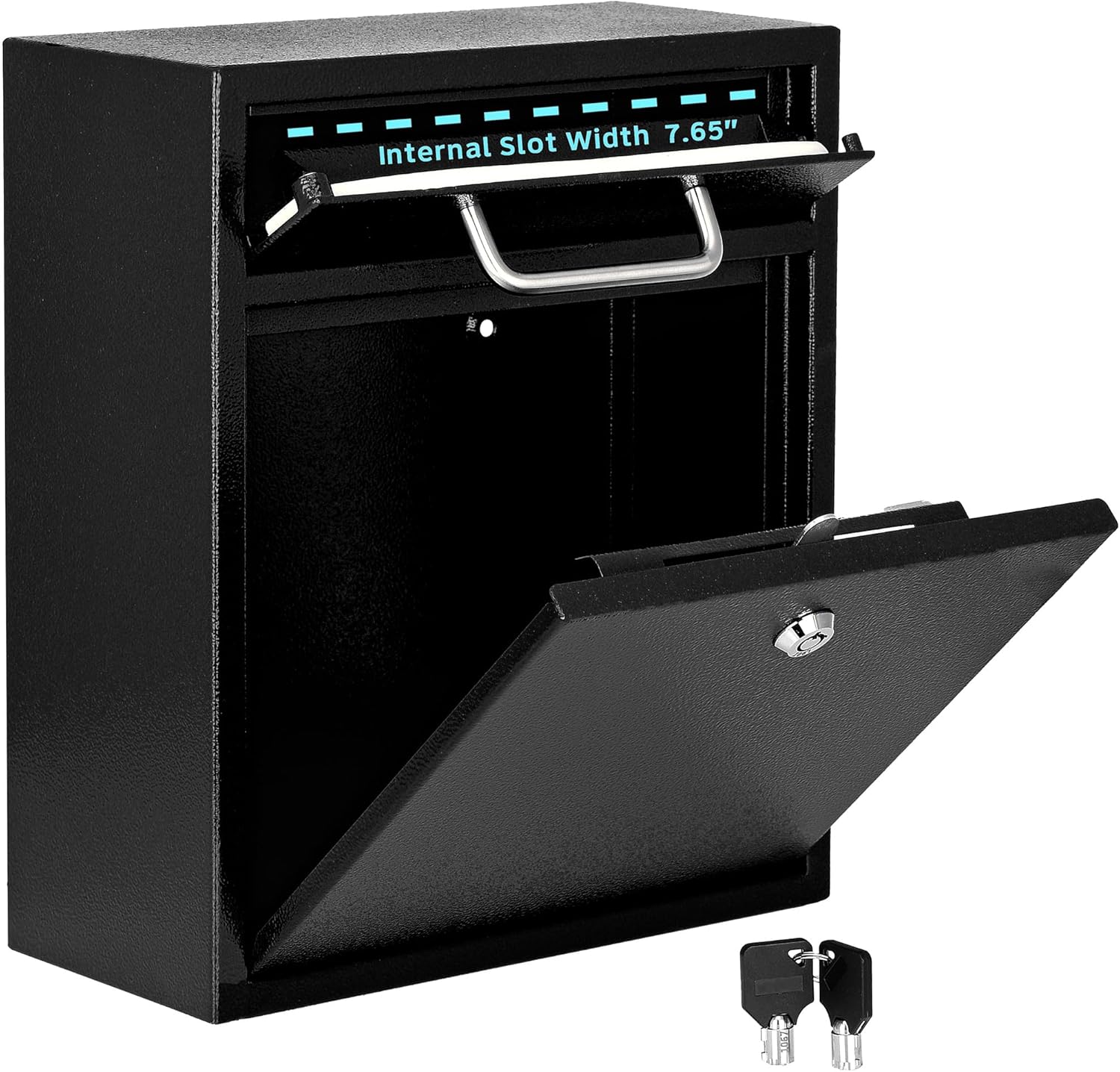 Medium Ultimate Black Wall Mounted Mail Box with Suggestion Cards