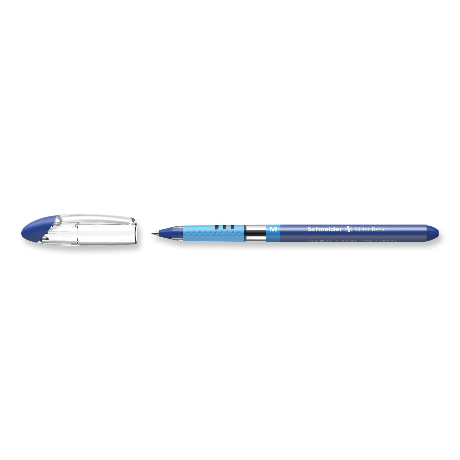 1 mm Medium Pen Point - Blue Ink - Transparent Rubberized, Blue Barrel - Stainless Steel Tip - 10 / Pack