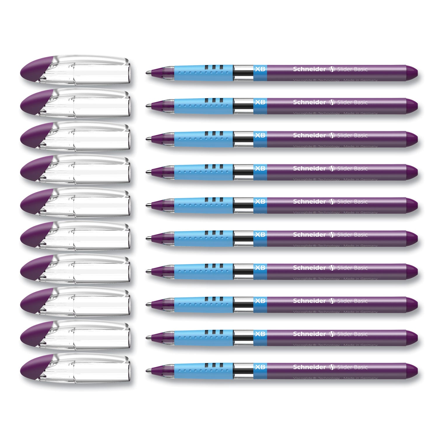 1.4 mm Extra Bold Pen Point - Violet Ink - Transparent Barrel - Stainless Steel Tip - Document, Writing - 10 / Box