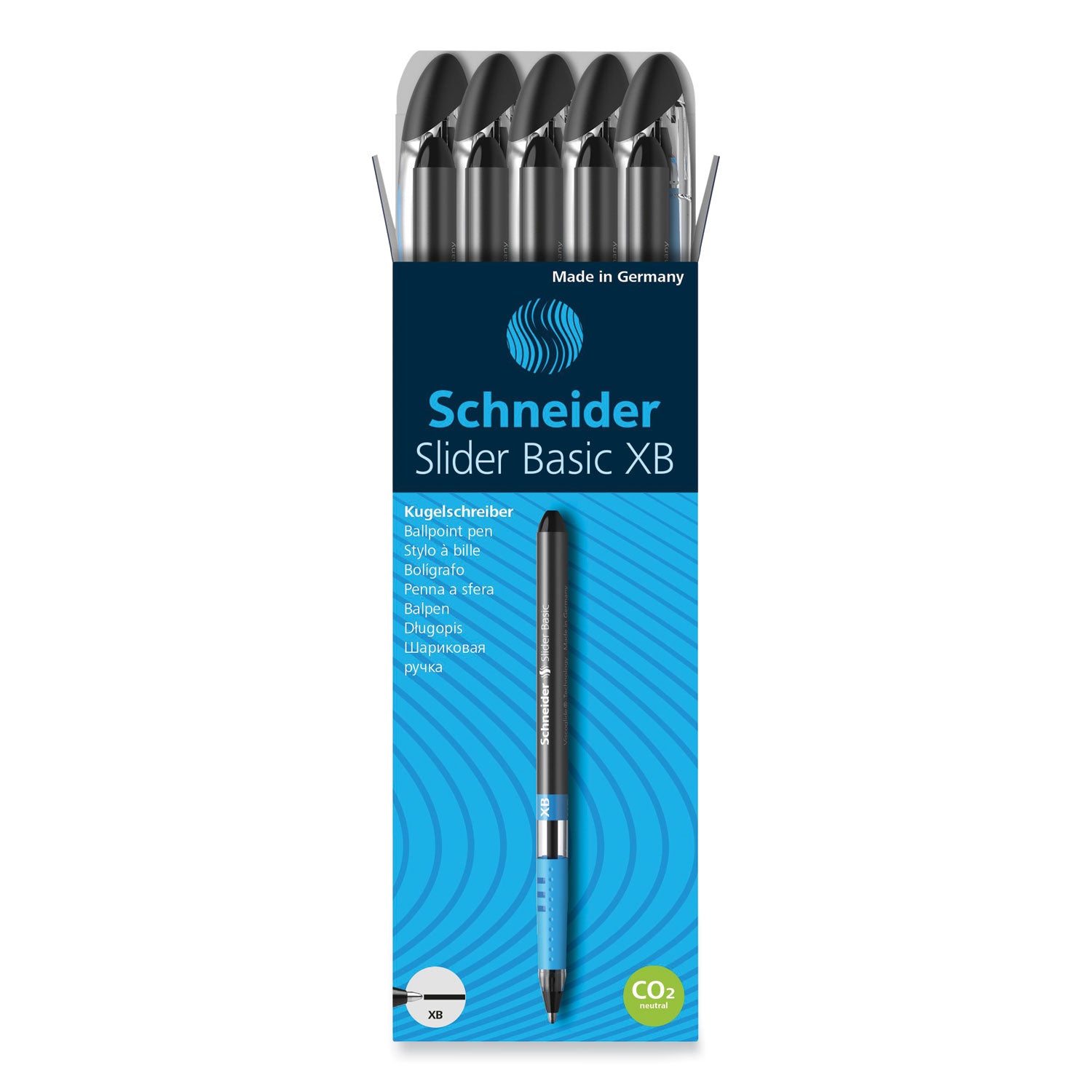 Schneider Slider Basic XB Ballpoint Pen - 1.4 mm Extra Broad Pen Point - Black Ink - Transparent Rubberized, Black, Silver Barrel - Stainless Steel Tip - 10 / Pack