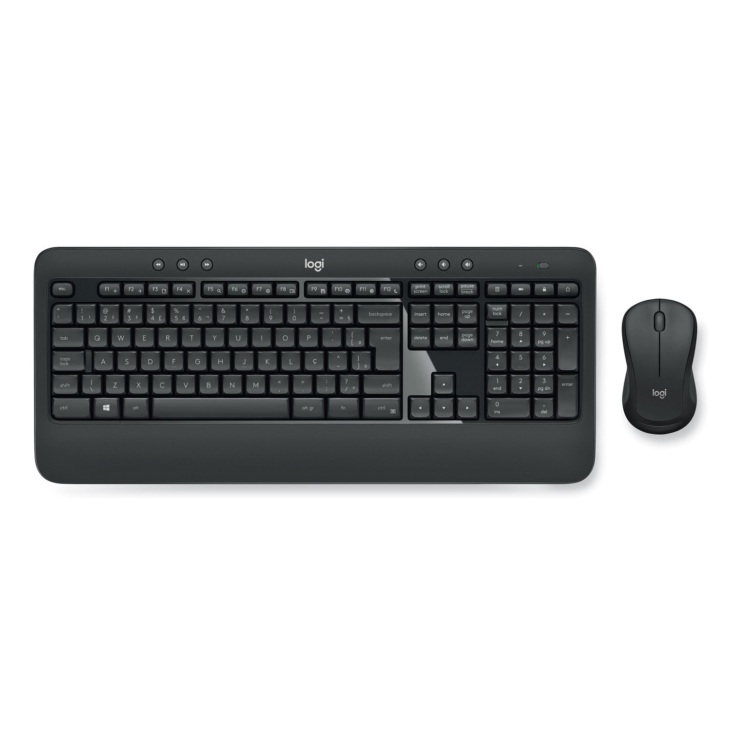 USB Wireless RF Keyboard - Black - USB Wireless RF Mouse - Optical - 1000 dpi - Scroll Wheel - QWERTY - Black - Media Player, Calculator, On/Off Switch, Battery Hot Key(s) - Symmetrical - AA - Compatible with Desktop Computer for PC - 1 Each