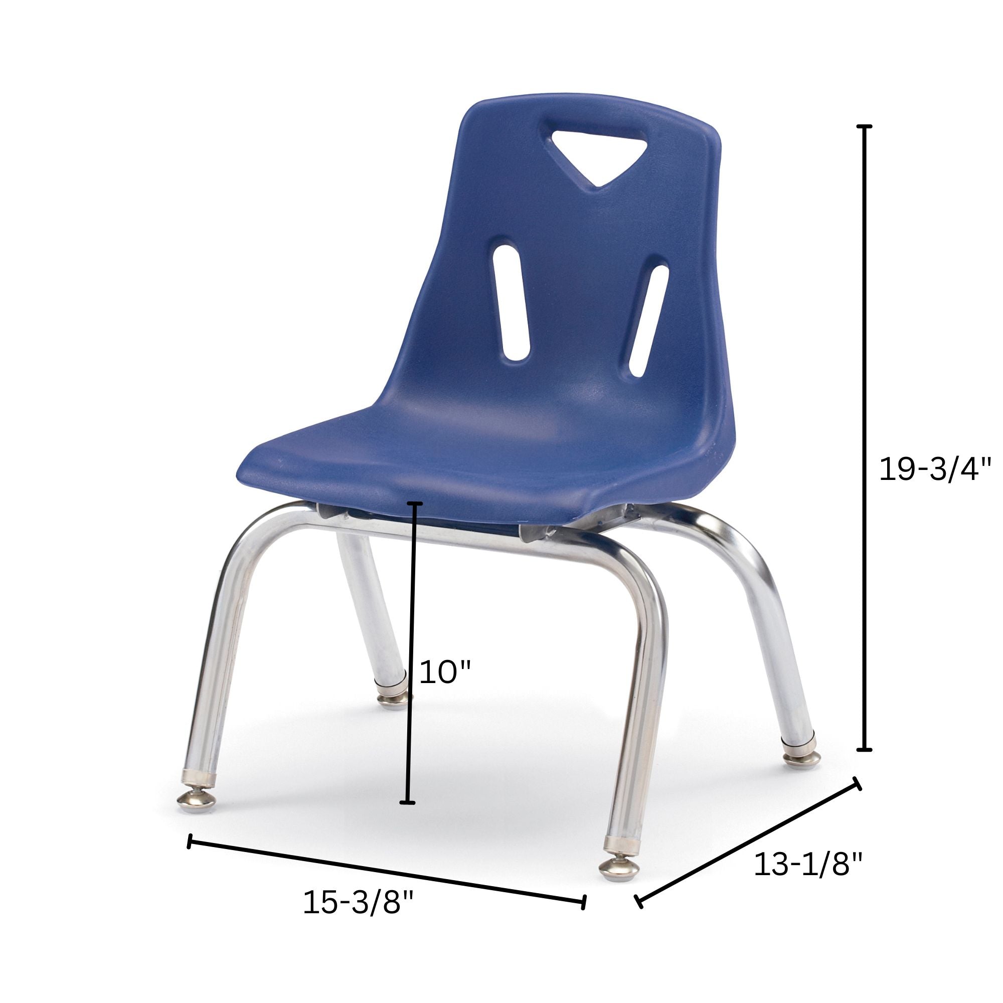 Berries® Stacking Chair with Chrome-Plated Legs - 10" Ht - Blue