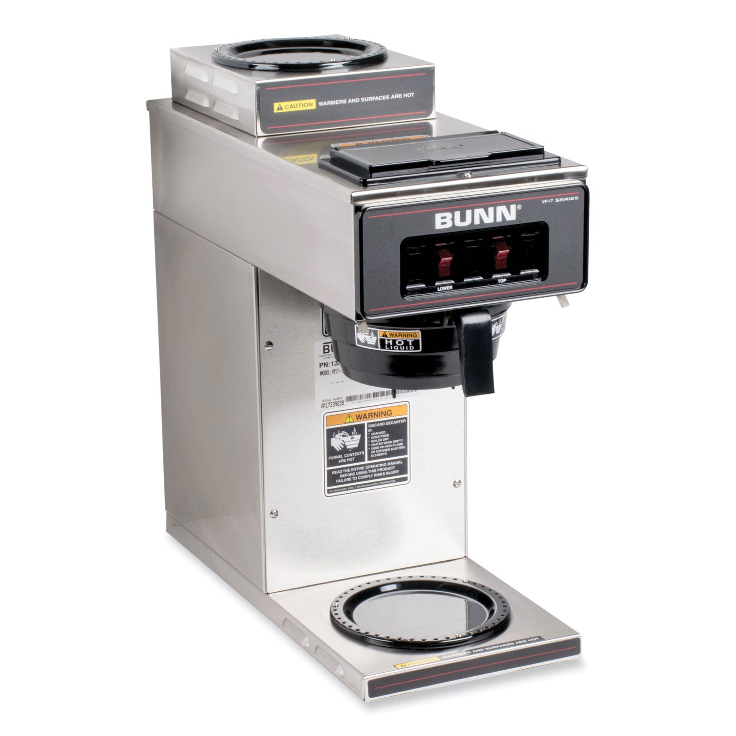 VP17-2 12-Cup Pourover Coffee Brewer, Black/Stainless Steel