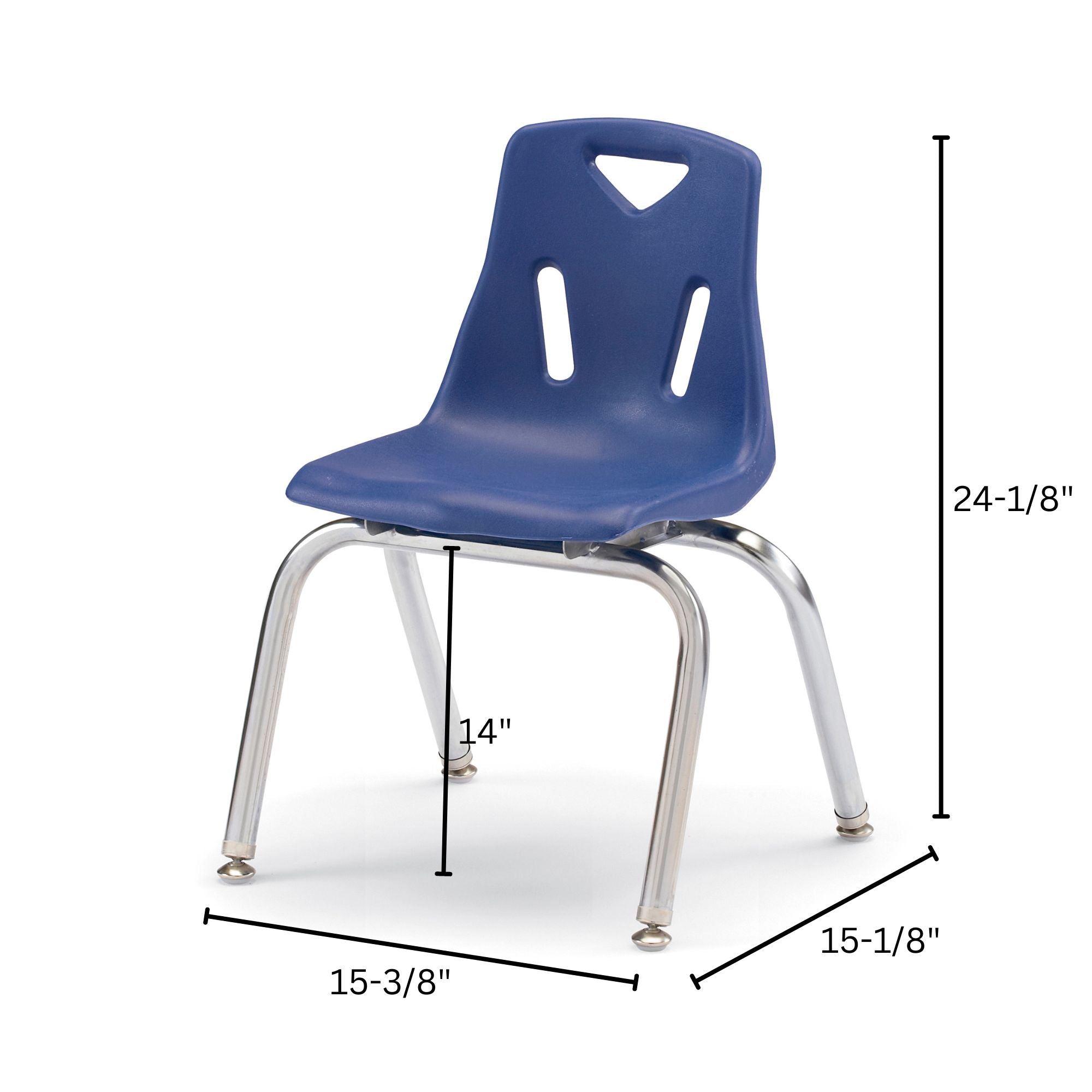 Berries® Stacking Chair with Chrome-Plated Legs - 14" Ht - Blue