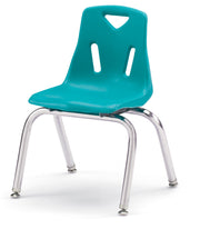 Berries® Stacking Chair with Chrome-Plated Legs - 14" Ht - Teal