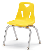 Berries® Stacking Chair with Chrome-Plated Legs - 14" Ht - Yellow
