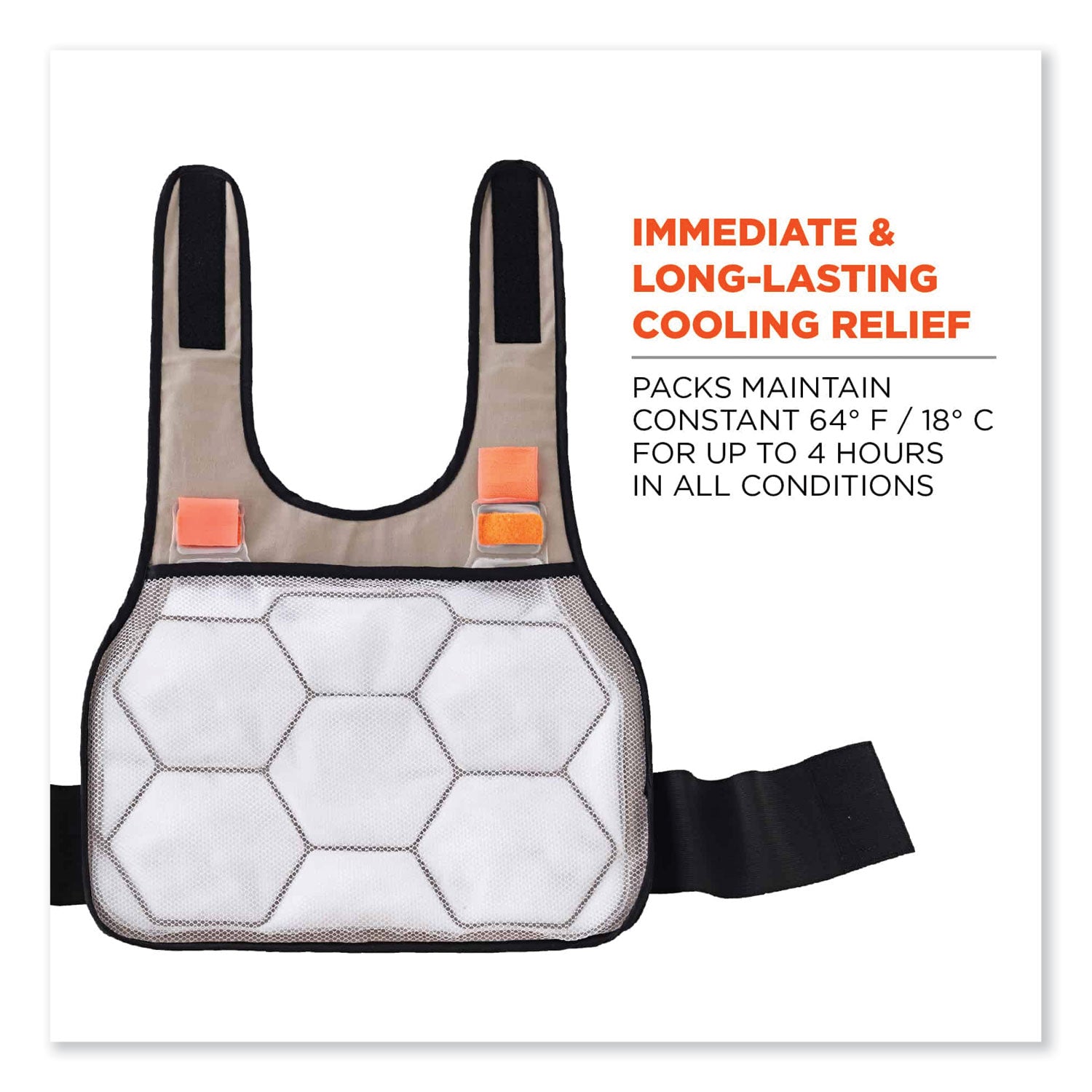 Ergodyne 6230 Safety Vest - Recommended for: Indoor, Outdoor, Pulp & Paper, Motorcycle, Biking - Small/Medium - Hook & Loop Closure - Cotton, Fabric - Khaki - Adjustable, Comfortable, Long Lasting, Flexible, Machine Washable - 1 Each