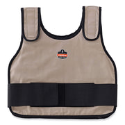 Ergodyne 6230 Safety Vest - Recommended for: Indoor, Outdoor, Pulp & Paper, Motorcycle, Biking - Small/Medium - Hook & Loop Closure - Cotton, Fabric - Khaki - Adjustable, Comfortable, Long Lasting, Flexible, Machine Washable - 1 Each