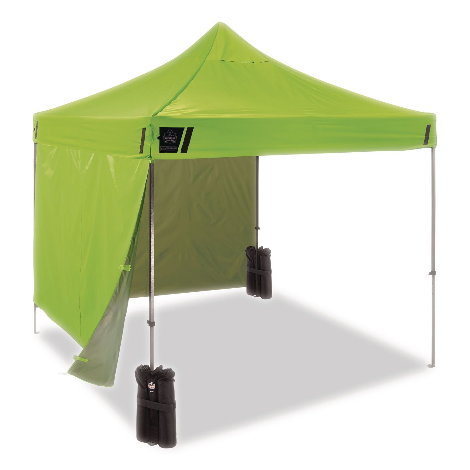 Ergodyne 6051 Heavy-Duty Pop-Up Tent Kit - 10ft x 10ft / 3m x 3m - Canopy StyleLime - Acrylonitrile Butadiene Styrene (ABS), Plastic, Polyester, Polyurethane - Steel Frame