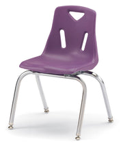 Berries® Stacking Chair with Chrome-Plated Legs - 16" Ht - Purple