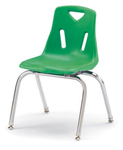 Berries® Stacking Chair with Chrome-Plated Legs - 16" Ht - Green