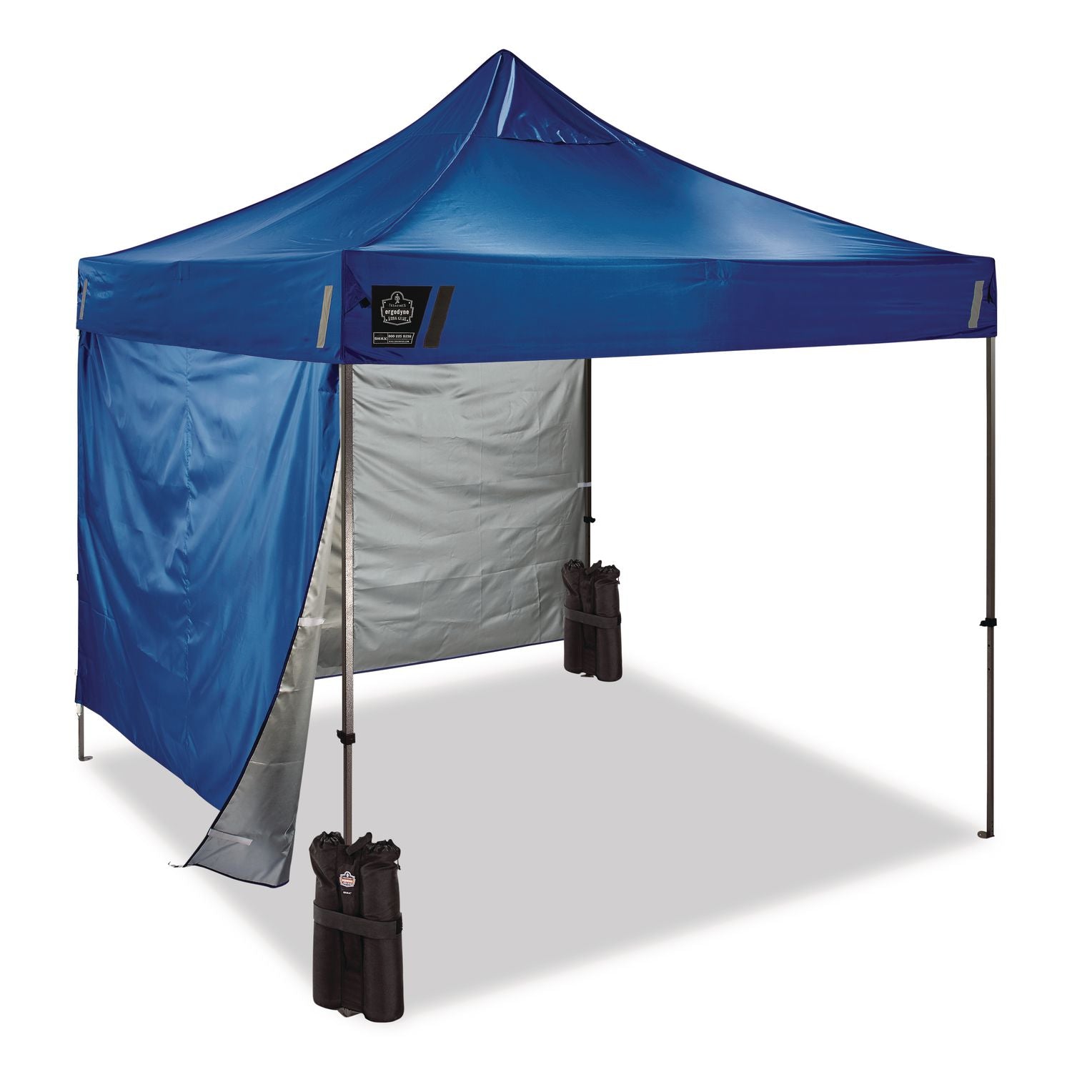 Ergodyne 6051 Heavy-Duty Pop-Up Tent Kit - 10ft x 10ft / 3m x 3m - Canopy StyleBlue - Acrylonitrile Butadiene Styrene (ABS), Plastic, Polyester, Polyurethane - Steel Frame