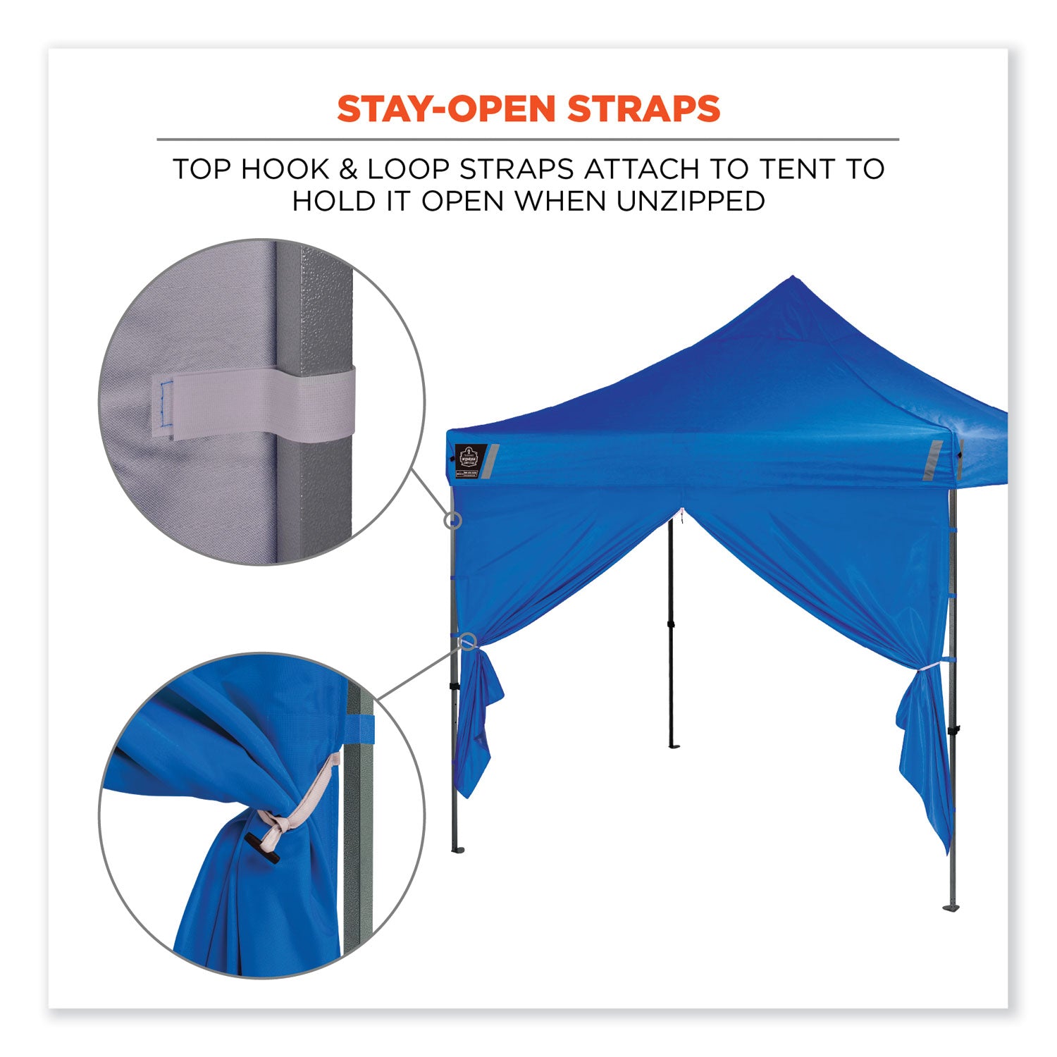 Ergodyne 6096 Pop-Up Tent Sidewall, Water Repellent, Blue, Polyester, 1 Each