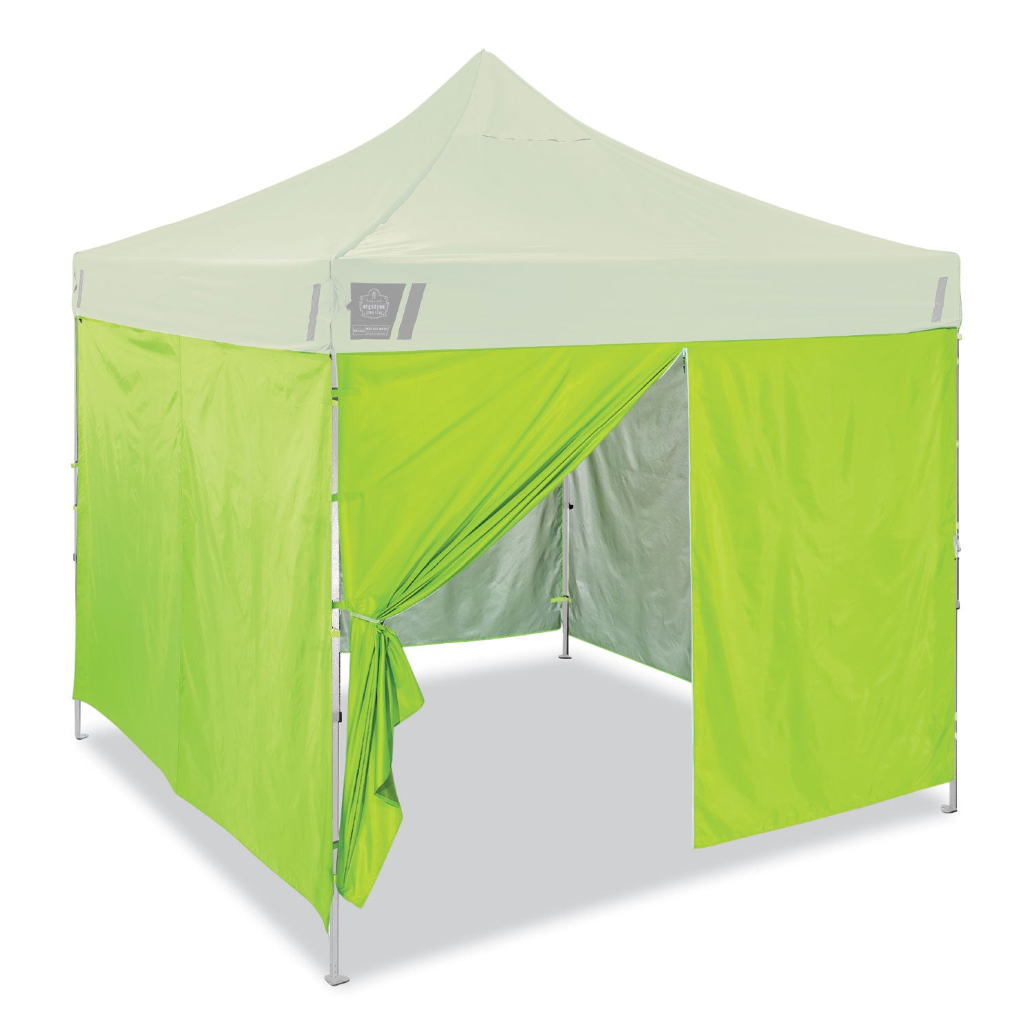 Ergodyne SHAX 6054 Pop-Up Tent Sidewall Kit, Lime, 10 ft x 10 ft, Includes 1 Zippered Sidewall and 3 Standard Sidewalls, Durable Polyester with Polyurethane Coating, Water and UV Resistant, Packaged Quantity: 1 Each