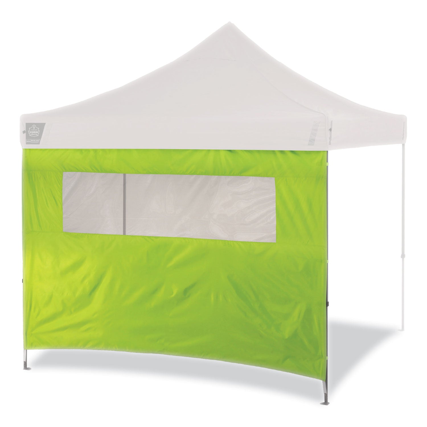 Ergodyne Shax 6092 Heavy-Duty Tent Sidewall with Mesh Window, Water Repellent, Lime, 1 Each