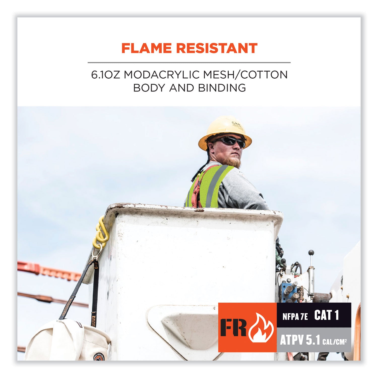 Ergodyne GloWear 8263FRHL Hi-Vis Safety Vest, Small/Medium, Lime, Flame Resistant, Mesh/Modacrylic, 2 Pockets, Reflective, Hook & Loop Closure, Machine Washable, 1 Each