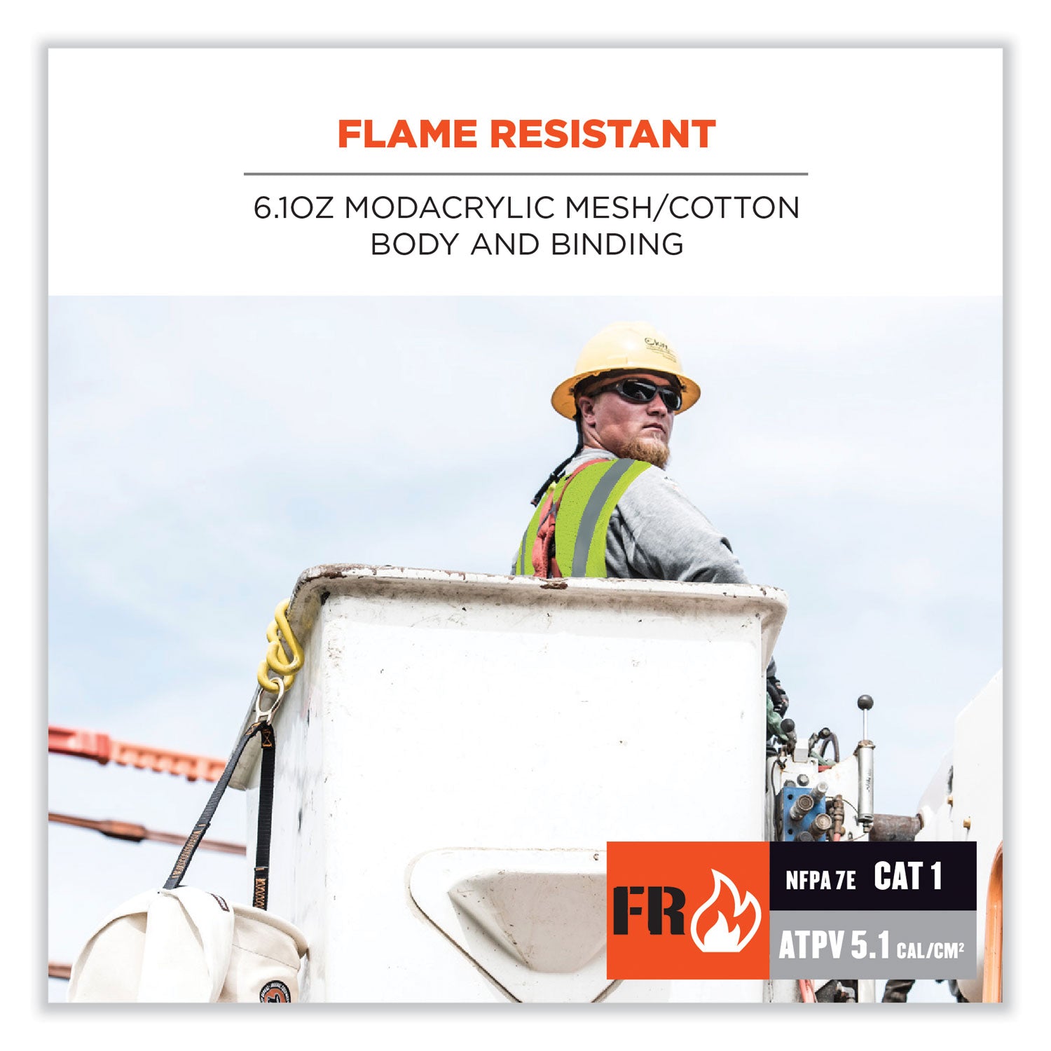 Ergodyne GloWear 8263FRHL Hi-Vis Safety Vest, 2X/3X, Lime, Mesh/Modacrylic, Flame Resistant, Reflective, 2 Pockets, Hook & Loop Closure, Machine Washable, 1 Each