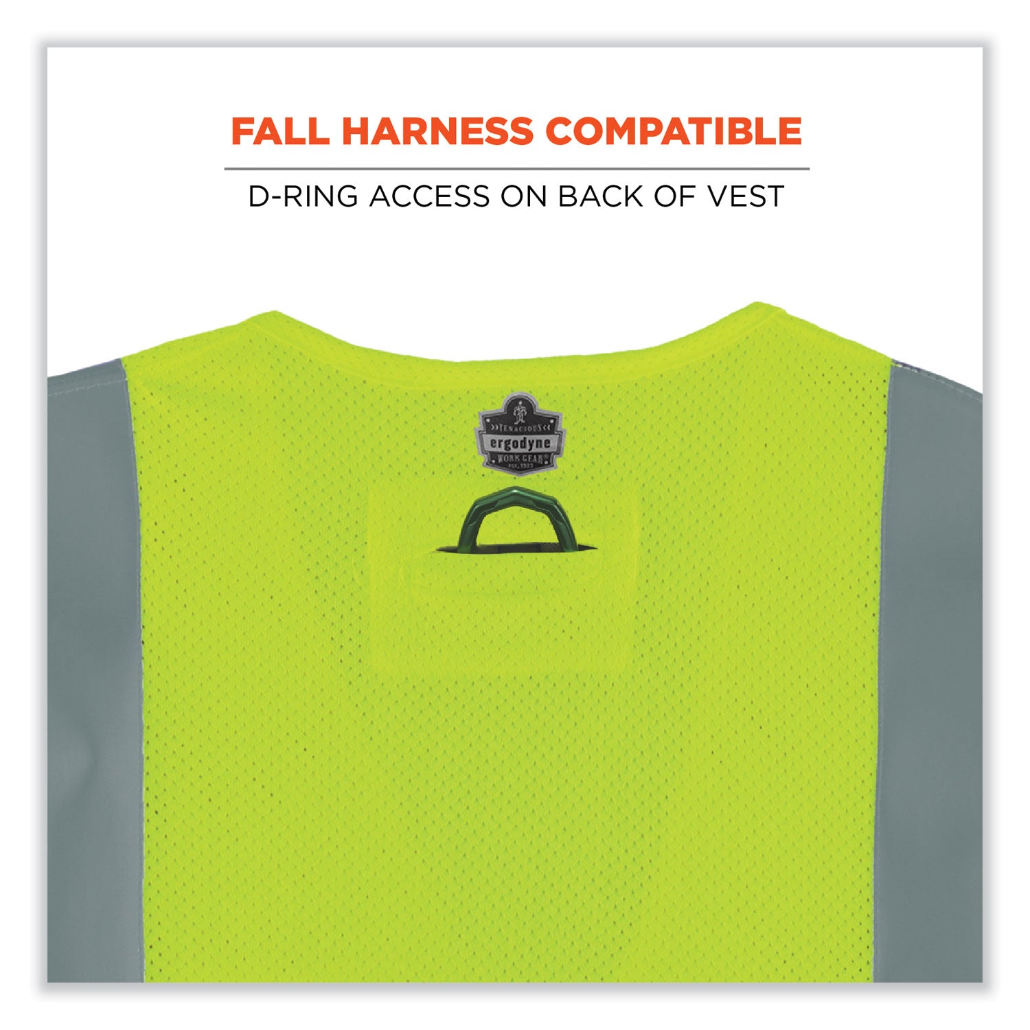 Ergodyne GloWear 8263FRHL Hi-Vis Safety Vest, 2X/3X, Lime, Mesh/Modacrylic, Flame Resistant, Reflective, 2 Pockets, Hook & Loop Closure, Machine Washable, 1 Each